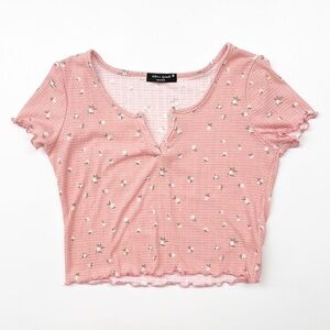 Urban Episode pink floral print crop top